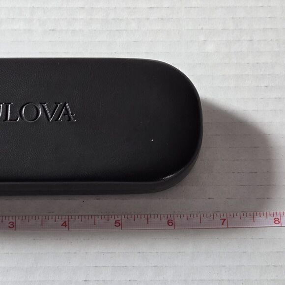 Bulova Eyeglasses Case Hard Shell Clamshell Felt Lined Travel Storage Black 6" - Picture 6 of 7